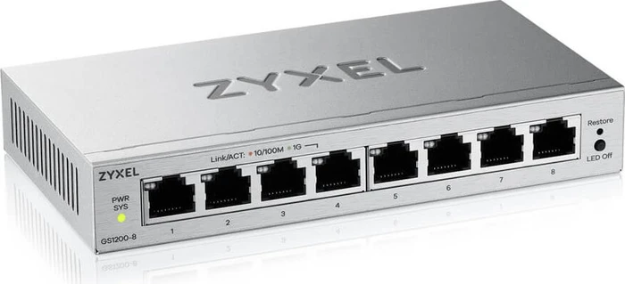 Zyxel GS1200 Desktop Gigabit Smart Switch, 8x RJ-45