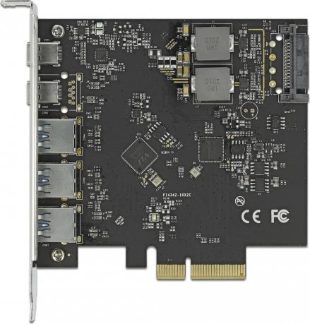 DeLOCK 2x USB-C 3.1, 3x USB-A 3.1, PCIe 3.0 x4