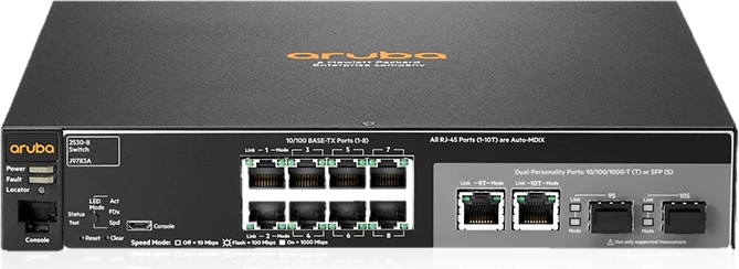 HPE Aruba 2530 8 Desktop Managed Switch, 8x RJ-45, 2x RJ-45/SFP