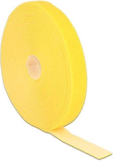DeLOCK Klettband auf Rolle, 20mm, 10m, gelb
