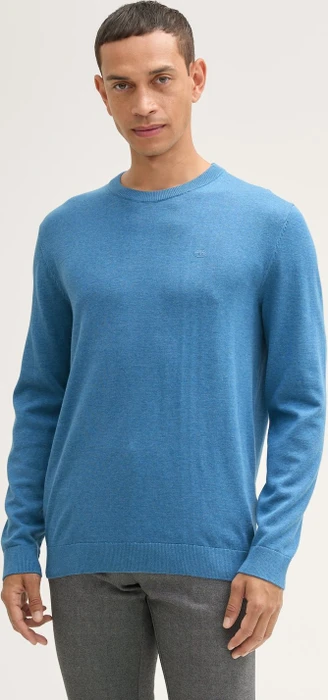 Tom Tailor Basic Baumwolle Strickpullover ocean blue melange (Herren)