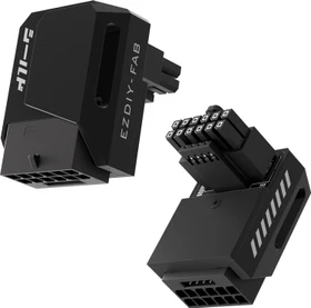 EZDIY-FAB 12V-2x6 Winkeladapter 90°, Variante STD, Sense-Pins an der Unterseite, schwarz