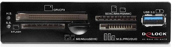 DeLOCK 3.5" USB 3.0 5 Slot Multi-Slot-Cardreader, USB 3.0 19-Pin Stecksockel [Stecker]