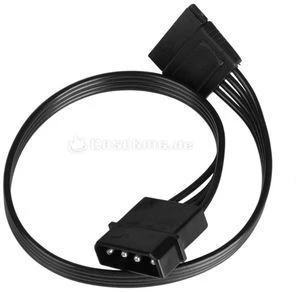 Cubitek Black Cobra Series 4-Pol Molex zu SATA Adapter 30cm, schwarz