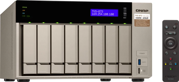 QNAP TVS-873-16G 80TB, 16GB RAM, 4x RJ-45 1000Base-T, 2x USB-A 3.1