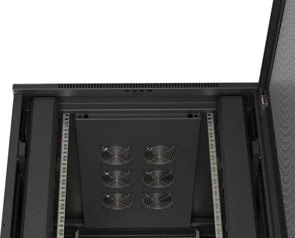 Lanberg 19" Rackschrank 42HE, freistehend, Flat Pack, Gitternetztür, IP20, RAL 9004, 1000mm tief