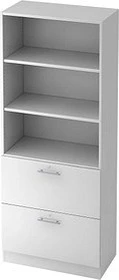 Hammerbacher HR-Schrank 5OH V7300, Relinggriff, weiß/weiß, Aufbewahrungskombination