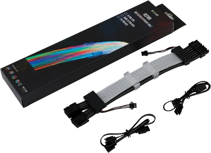 Gelid Solutions Astra, 6/8-Pin PCIe Verlängerungskabel, RGB beleuchtet, 30cm