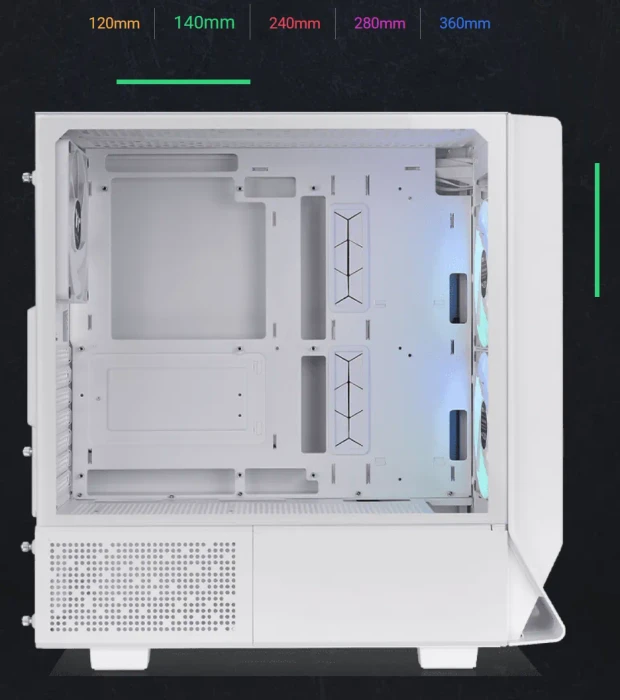 Thermaltake Ceres 330 TG ARGB Snow, weiß, Glasfenster