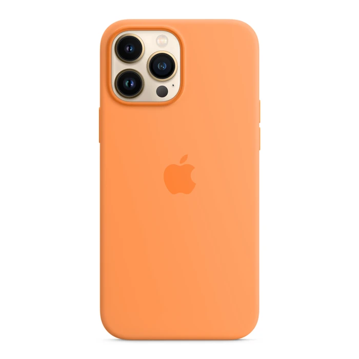 Apple Silikon Case mit MagSafe für iPhone 13 Pro Max gelborange