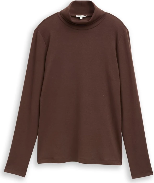 Tom Tailor Rollkragen Shirt langarm dark pecan brown (Damen)