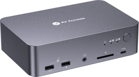 AV Access iDock C20, USB-C KVM Docking Station, 12-in1, for 2 Laptop, 4K@60Hz Dual Monitor, 2-fach KVM-Switch