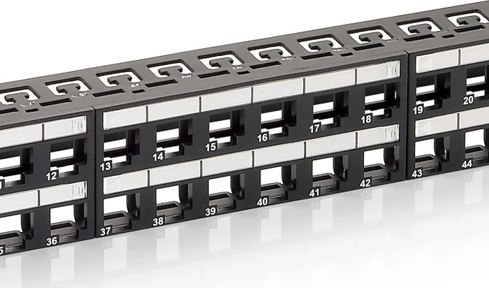 Equip Patchpanel für Keystone Module 19" , 48-Port, 1HE, 19", 1HE, schwarz