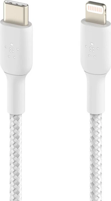 Belkin BoostCharge Braided USB-C to Lightning Cable 2.0m weiß