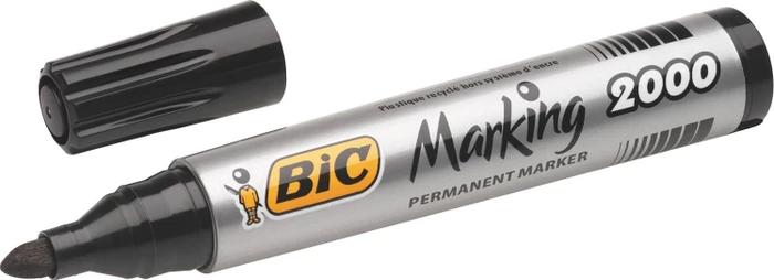 BIC Marking 2000 ECOlutions Permanentmarker Rundspitze 1.7mm schwarz/blau/rot/grün, 4er-Set, Box