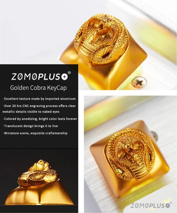 Zomoplus Fantastic Beasts Series Keycap Kobra, Aluminium, gold, 1 Taste