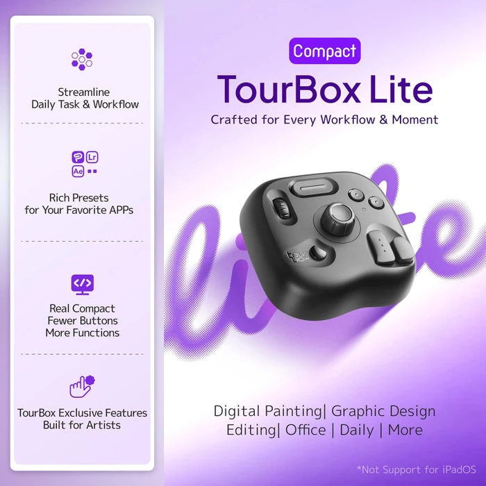 TourBox Lite Editing Controller, schwarz, USB-C
