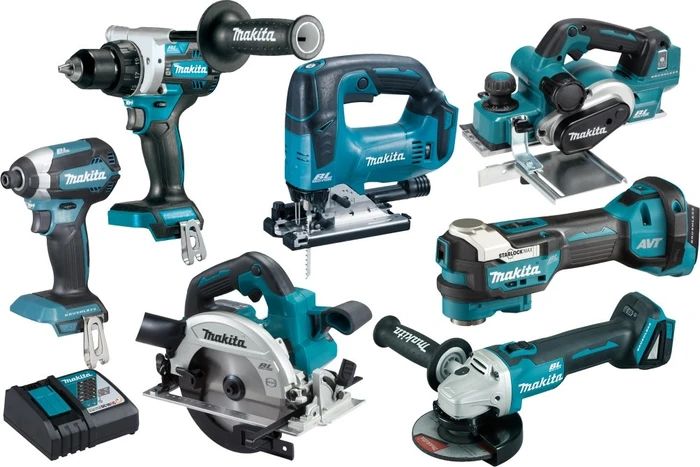 Makita DLX7019TX1 Combo Kit Akku-Maschinenset inkl. Tasche + 2 Akkus 5.0Ah