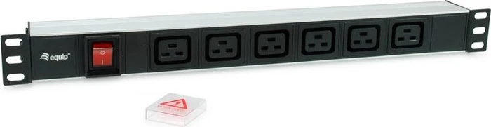 Equip 19" PDU Aluminium Steckdosenleiste, mit Schalter, 1HE, 6-fach, 16A/250V, silber, 1.8m