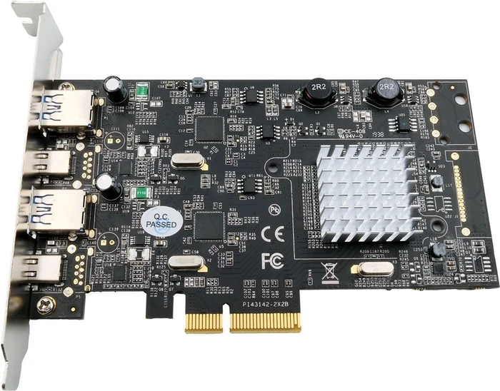 Exsys 4 Port USB 3.2 Gen 2x1 PCIe-Karte, 2x USB-C 3.1/2x USB-A 3.1, PCIe 3.0 x4