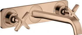Hansgrohe Axor Citterio E Waschbeckenarmatur mit Platte polished red gold