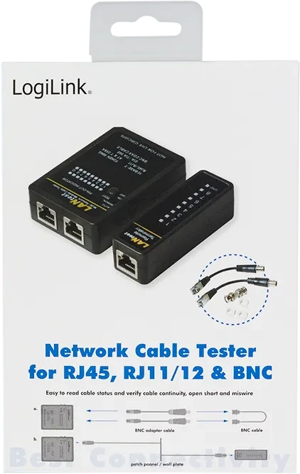 LogiLink Netzwerk Kabeltester RJ-11/RJ-12/RJ-45/BNC