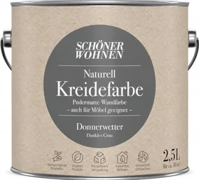Schöner Wohnen Naturell Kreidefarbe innen donnerwetter dunkles grau, 2.5l
