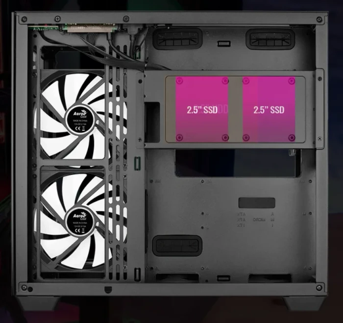 AeroCool Dryft [V1], Lüfter LED Fixed RGB, Glasfenster