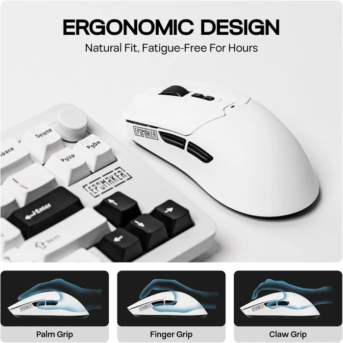 Epomaker Click Lite Wireless Gaming Mouse, weiß, USB/Bluetooth