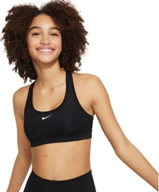 Nike Swoosh Sport-BH schwarz/weiß (Junior)