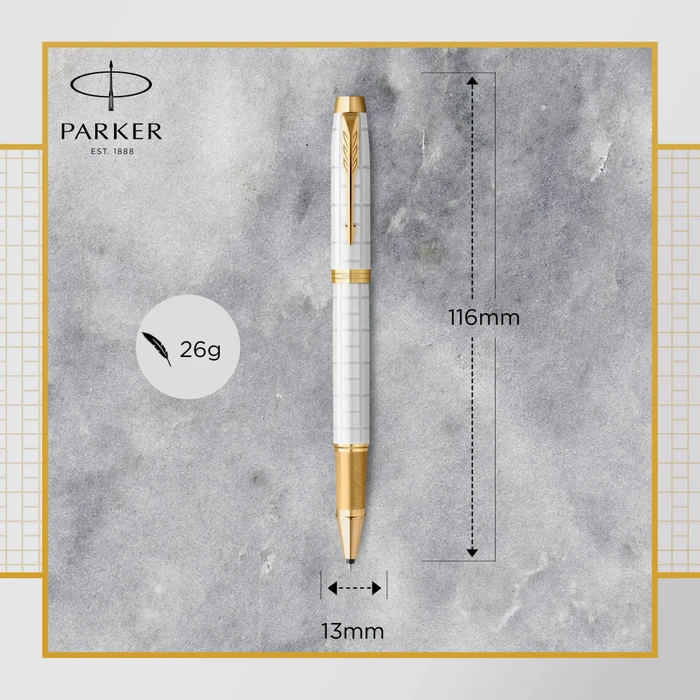 Parker IM Premium Tintenroller (Mine) pearl lacquer/gold trim, Geschenkbox (2143646) – Bild 2 von 7