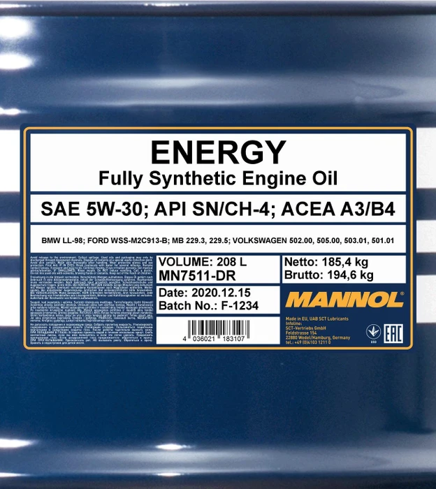 Mannol Energy 5W-30 API SL 208l