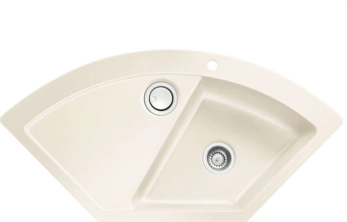 systemceram Mera Eck Einbau Becken rechts magnolie