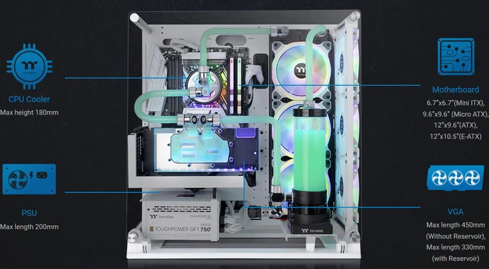 Thermaltake Core P3 TG Pro Snow Edition, weiß, Glasfenster