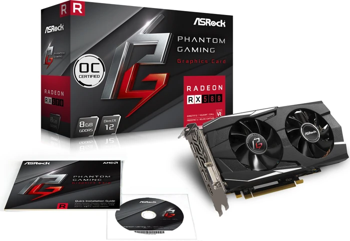 ASRock Radeon RX 580 8G OC, PG D RADEON RX580 8G OC, 8GB GDDR5, DVI, HDMI, 3x DP