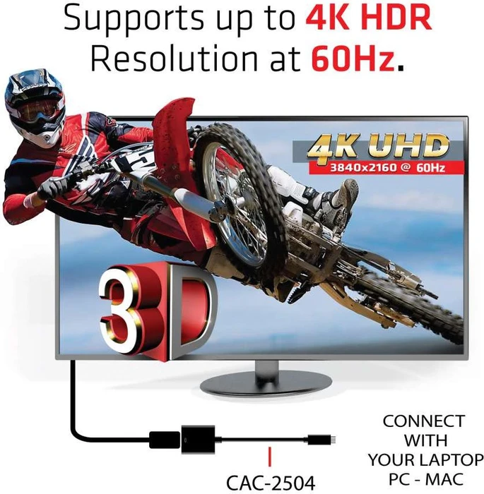 Club 3D aktiver USB Type-C Adapter auf HDMI, 4K 60Hz, USB-C 3.1 [Stecker]
