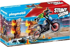 playmobil Stuntshow Motorrad mit Feuerwand