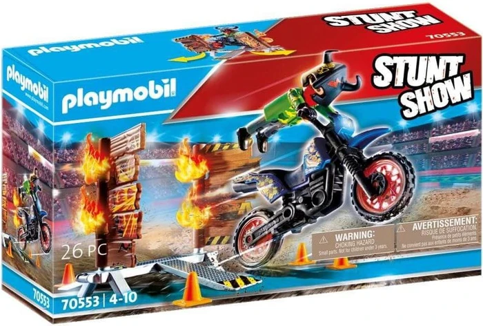 playmobil Stuntshow Motorrad mit Feuerwand