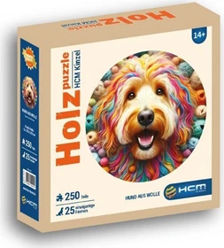 HCM Kinzel Holzpuzzle - Hund aus Wolle