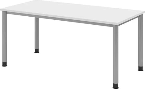 Hammerbacher Ergonomic Plus H-Serie VHS16/W/S Schreibtisch 160x80cm weiß/silber