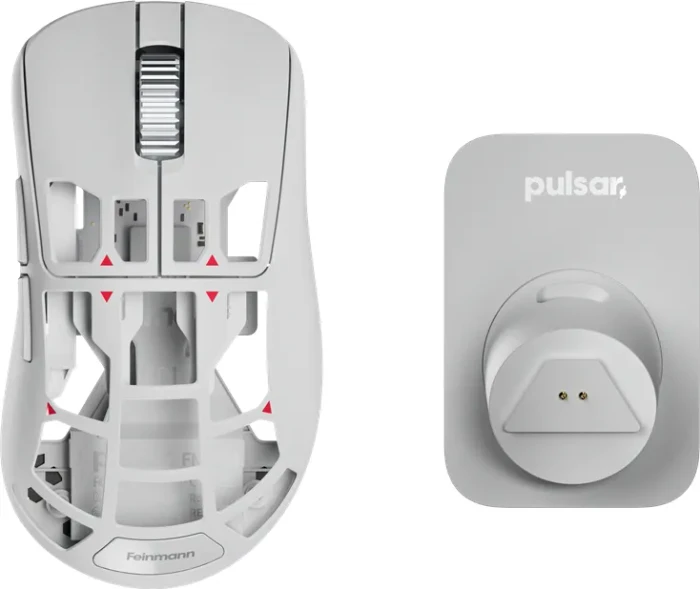 Pulsar Gaming Gears Feinmann F01 Wireless Magnesium First Edition mit Ladestation, Alpine White, USB