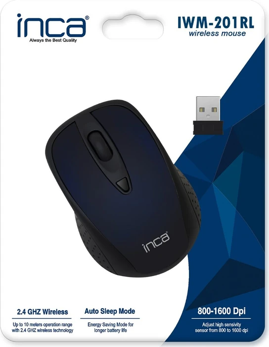 Inca IWM-201RL Silent Wireless Mouse blau/schwarz, USB