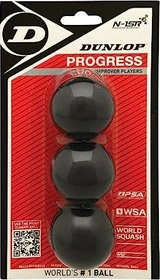 Dunlop Progress Squashbälle mittelschnell, 3 Stück