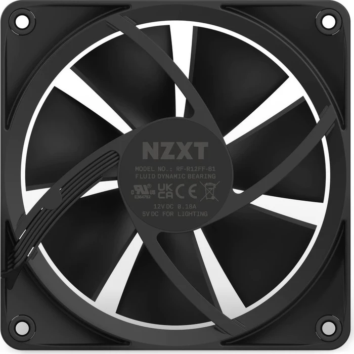 NZXT F Series F120 RGB, Matte Black, schwarz, LED-Steuerung, 120mm, 3er-Pack