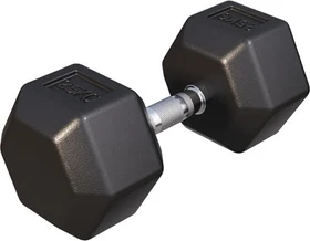 Gorilla Sports Hexagon Gummi Kurzhantel 25kg