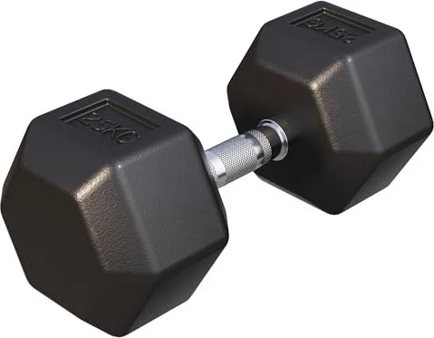 Gorilla Sports Hexagon Gummi Kurzhantel 25kg