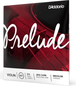 D'Addario Prelude Violin String Set, 3/4 Scale, Medium Tension