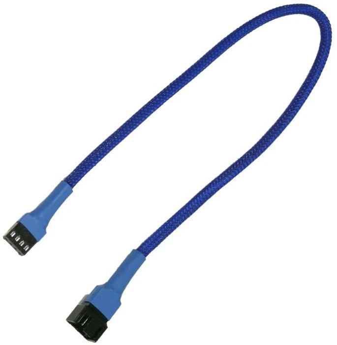 Nanoxia 4-Pin Verlängerung, sleeved, 30cm, blau