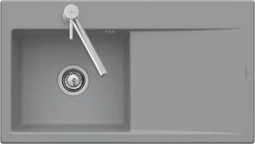 Villeroy & Boch Subway Style 50 flat Einbau Becken rechts mit Ablauffernbedienung stone white