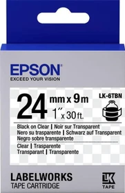Epson LK-6TBN Beschriftungsband, 24mm, schwarz/transparent